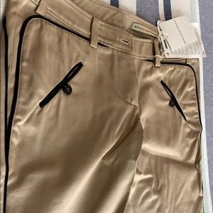 Beige w black trim Balenciaga Paris casual pants